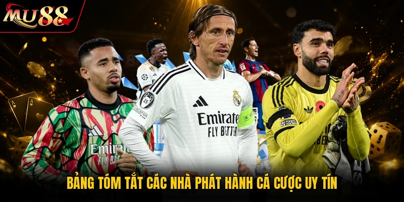 Bảng tóm tắt các nhà phát hành cá cược uy tín