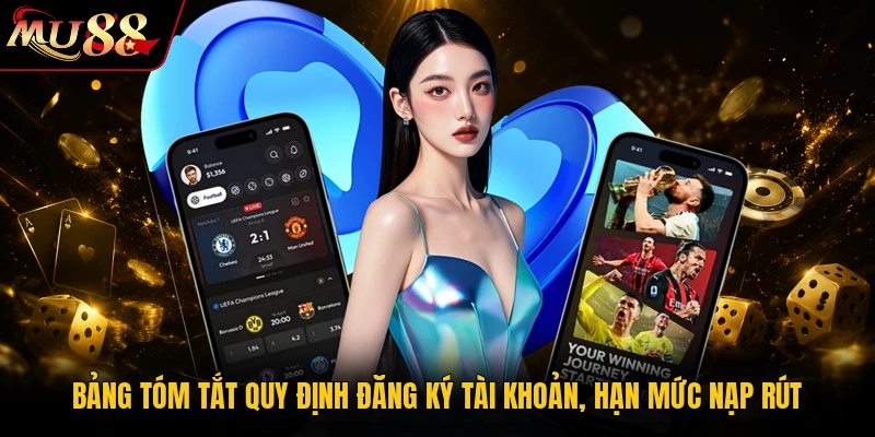 Bảng tóm tắt quy định đăng ký tài khoản, hạn mức nạp rút